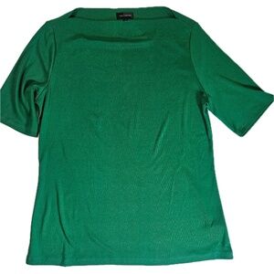 The Limited Shirt‎ Womens Large Green Short Sleeve Stretch Knit Top Boat Neck